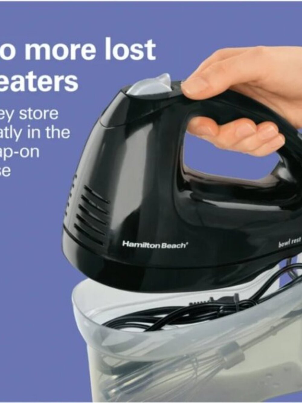Hamilton Beach Hand Mixer | 6-Speed, 250W, Snap-On Case – Black - Picture 6 of 8